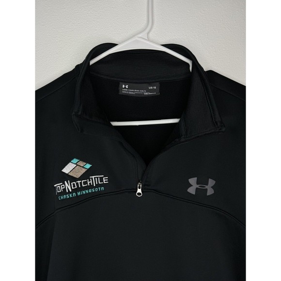 Under Armour Shirt Mens Size Large Loose Fit Coldgear Black 1/4 Zip Pullover - Picture 3 of 15